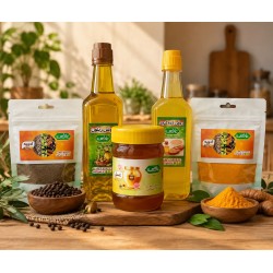 بسته خانواده جوانه عافیت | عسل، روغن زیتون و روغن ارده کنجد